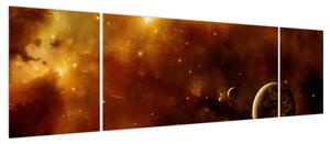 Obraz - Planety z mgławicą (170x50 cm)