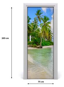 Naklejka na drzwi samoprzylepna Tropikalna plaża