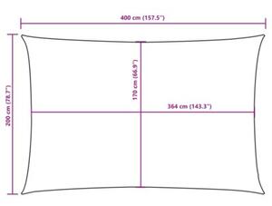 Prostokątny żagiel ogrodowy z tkaniny oxford, 2x4 m, kremowy