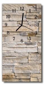 Zegar Szklany Pionowy Kamienny mur beżowy