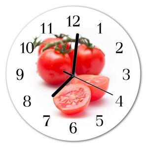 Zegar szklany okrągły Pomidory