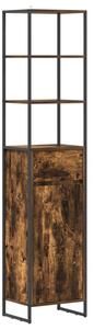 Industrialna szafka Łazienkowa z materiału drewnopochodnego w kolorze dąb dymny, 40 x 30 x 180 cm