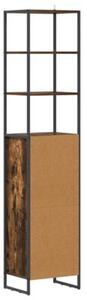 Industrialna szafka Łazienkowa z materiału drewnopochodnego w kolorze dąb dymny, 40 x 30 x 180 cm