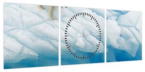 Obraz - Niedźwiedź polarny (z zegarem) (90x30 cm)