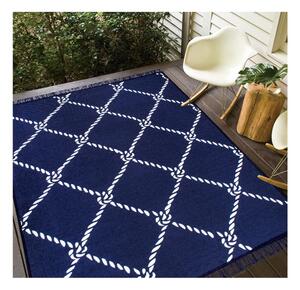 Niebiesko-biały dywan dwustronny Rope, 80x150 cm