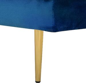Szezlong leżanka lewostronna tapicerowana welur metal niebieski Miramas Beliani