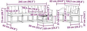 Zestaw mebli ogrodowych z litego drewna akacjowego z poduszkami i modularym designem