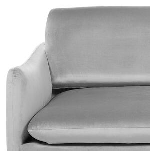 Sofa welurowa 3-osobowa kanapa w stylu glamour szara Vinterbro Beliani