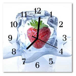 Zegar szklany kwadratowy Lody truskawkowe