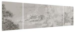 Obraz - Chiński krajobraz (170x50 cm)