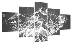 Obraz - Ilustracja gór (125x70 cm)