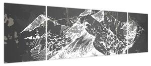 Obraz - Ilustracja gór (170x50 cm)