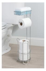Stalowy stojak na papier toaletowy z półką iDesign