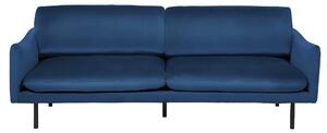 Sofa welurowa 3-osobowa kanapa w stylu glamour niebieska Vinterbro Beliani