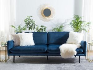 Sofa welurowa 3-osobowa kanapa w stylu glamour niebieska Vinterbro Beliani