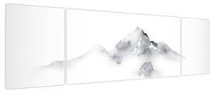 Obraz - Obraz gór namalowany tuszem (170x50 cm)