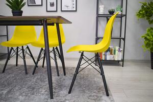 Żółte krzesło YORK OSAKA z czarnymi nogami
