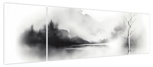 Obraz - Malowany tuszem krajobraz (170x50 cm)