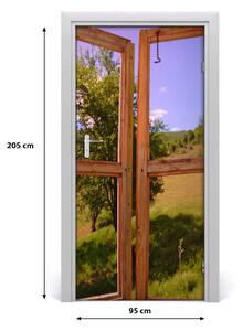 Naklejka fototapeta na drzwi Krajobraz za oknem