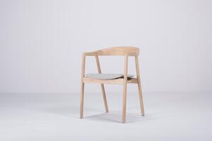 Krzesło z litego drewna dębowego z niebieskoszarym siedziskiem Gazzda Muna