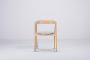 Krzesło z litego drewna dębowego z niebieskoszarym siedziskiem Gazzda Muna