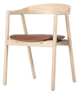 Krzesło z litego drewna dębowego z karmelowym siedziskiem Gazzda Muna