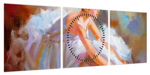 Obraz - Balerina (z zegarem) (90x30 cm)