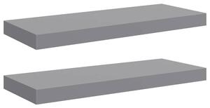 Półki ścienne, 2 szt., szare, 60x23,5x3,8 cm, mdf