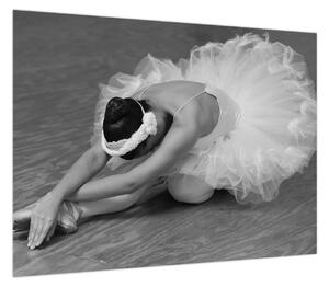 Obraz - Balerina, czarno-biały (70x50 cm)
