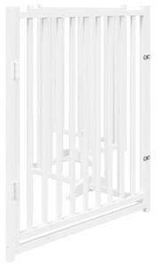 Składana bramka dla psa, z drzwiami, 4 panele, biała, 320 cm