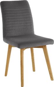 Ciemnoszare krzesła, dębowe nogi - 2 sztuki