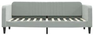 Sofa rozsuwana, jasnoszara, 80x200 cm, aksamit