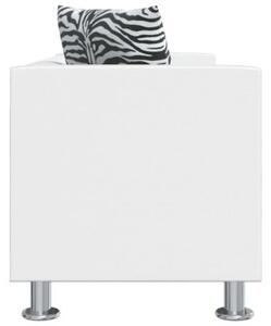 Sofa 3-osobowa ze skÃ³ry syntetycznej, biaÅa