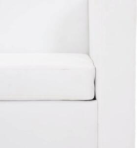Sofa 3-osobowa ze skÃ³ry syntetycznej, biaÅa