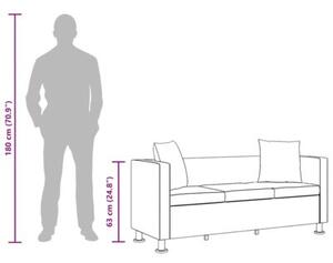 Sofa 3-osobowa ze skÃ³ry syntetycznej, biaÅa
