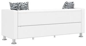 Sofa 3-osobowa ze skÃ³ry syntetycznej, biaÅa