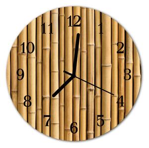 Zegar szklany okrągły Bambus