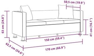 Sofa 3-osobowa ze skÃ³ry syntetycznej, biaÅa