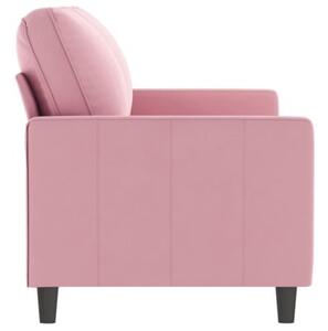 Sofa 2-osobowa, rÃ³Å¼owy, 140 cm, tapicerowana aksamitem