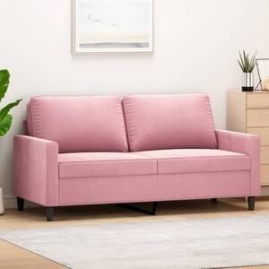 Sofa 2-osobowa, rÃ³Å¼owy, 140 cm, tapicerowana aksamitem