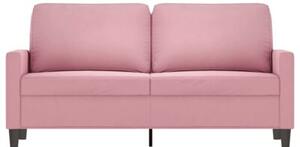 Sofa 2-osobowa, rÃ³Å¼owy, 140 cm, tapicerowana aksamitem