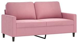 Sofa 2-osobowa, rÃ³Å¼owy, 140 cm, tapicerowana aksamitem