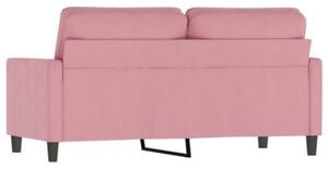 Sofa 2-osobowa, rÃ³Å¼owy, 140 cm, tapicerowana aksamitem