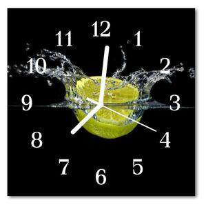 Zegar szklany kwadratowy Cytryna