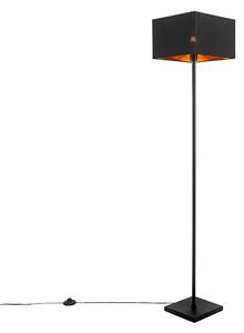 Nowoczesna lampa podłogowa czarna ze złotem - VT 1 Oswietlenie wewnetrzne