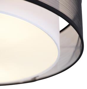 Nowoczesna lampa sufitowa czarno-biała 50 cm 3-punktowa - Drum Duo Oswietlenie wewnetrzne