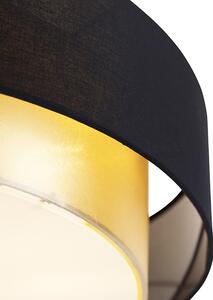 Nowoczesna lampa sufitowa czarna ze złotem 50 cm 3-punktowa - Drum Duo Oswietlenie wewnetrzne