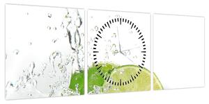 Obraz - Soczyste cytryny (z zegarem) (90x30 cm)