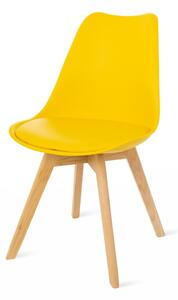Zestaw 2 żółtych krzeseł z bukowymi nogami Bonami Essentials Retro