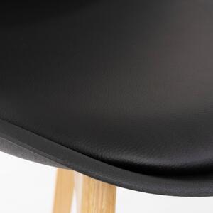 Zestaw 2 czarnych krzeseł z bukowymi nogami Bonami Essentials Retro